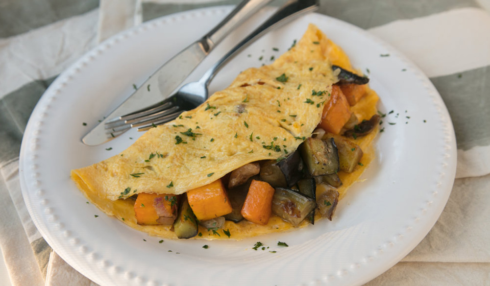 Omelette con verduras asadas - Laura Di Cola