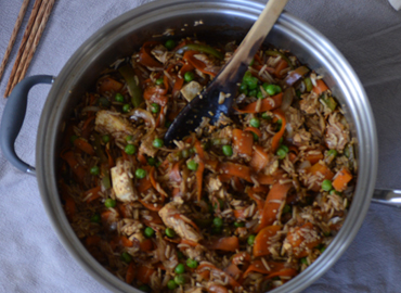 Tofu, arroz y vegetales al wok - Laura Di Cola