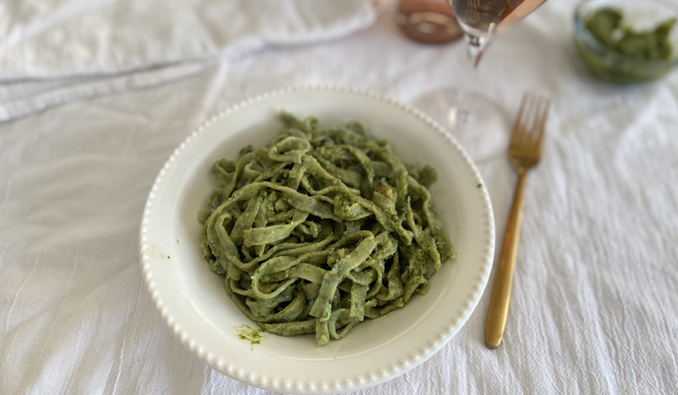 Pasta casera de kale