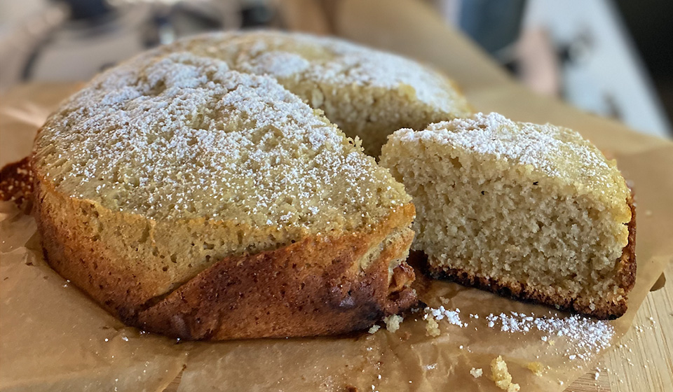 Torta de vainilla en olla