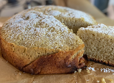 Torta de vainilla en olla